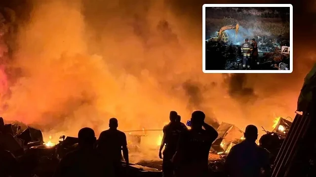 alevlere teslim olan hurdalik alanda cikan yangin geceyi aydinlatti qzUqVdWz