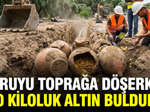 Boruyu topraga doserken 600 kiloluk altin buldular gyC8H3H1